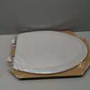 Bemis 1500EC Durable Wood Toilet Seat with Easy Clean Hinges, Made in USA, Elongated, Ice Grey