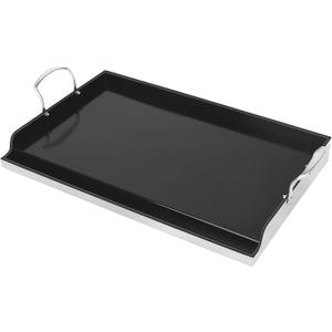 Utheer 25" x 16" Ceramic Nonstick Stainless Steel Griddle for Gas Grill, Charcoal, Large Stove Top Griddle, Non-Toxic, PFAS/PFOA/PTFE Free, Oven Up to 500°F, for BBQ, Camping & Kitchen, Black