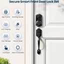 Veise VE06-H Smart Front Door Lock Set, App Control, Keyless Entry Deadbolt with Lever Handle, Electronic Digital Touchscreen Keypad, Auto Lock, Easy Install, Matte Black