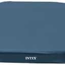 INTEX 28031E Pool Cover: For 12ft Round Metal Frame Pools – Includes Rope Tie – Drain Holes – 10in Overhang – Snug Fit