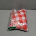 Smiry Picnic Table Cover with Bench Covers, Waterproof Elastic Fitted Tablecloths for 6 Foot Rectangle Tables, Washable Buffalo Plaid Tablecloth for Camping & Christmas(Red & White, 30"x72")