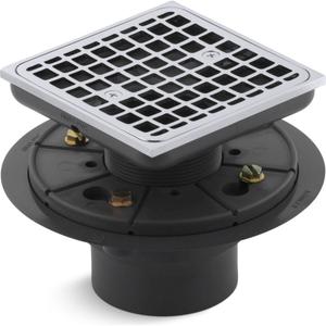 Kohler K-9136-CP Square Design Tile-In Shower Drain, Polished Chrome