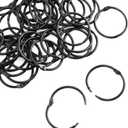 50PCS 1.5" Book Ring Metal Loose Leaf Binder Hinged Buckle Binding Rings Scrapbook Sketchbook Craft Photo Album DIY Black 38mm