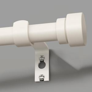 Modern White Curtain Rods for Windows 48 to 84 Inches Adjustable Length Heavy Duty 1" Diameter Window Curtain Rod with Decorative Finials for Outdoor Farmhouse Bedroom Kitchen Living Room