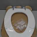 Mayfair Padded Toilet Seat with Chrome Hinges, Soft Vinyl over Wood Core Seat, Made in USA, Elongated, White