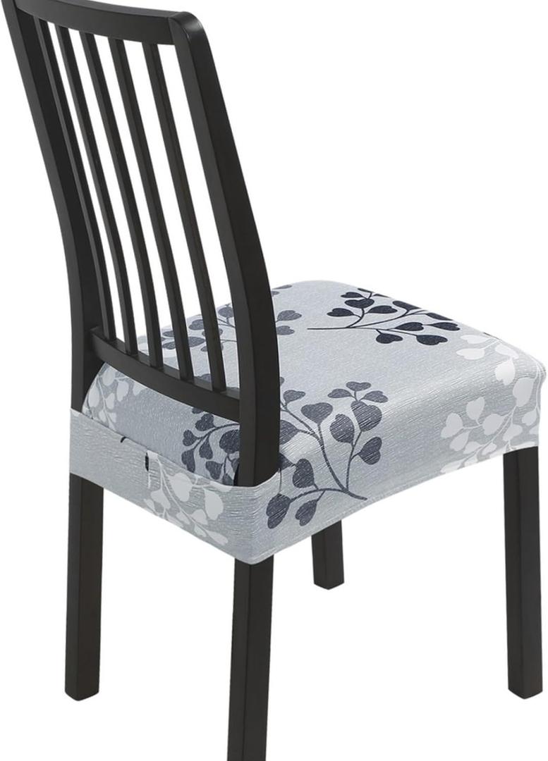 SearchI Dining Chair Seat Covers Set of 4, Stretch Removable Chair Covers for Dining Chairs, Kitchen Chair Covers Protector(Leaf Pattern)