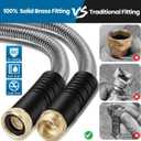 Garden Hose 100FT, Water Hose with 10 Function Nozzle, Garden Hose Metal with Leak-proof Connectors, Kink-Free & Ultra Flexible, Rust/Pet/Puncture Proof for Lawn, Yard, RV, Car Wash, 550PSI