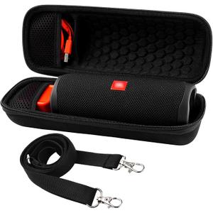 Comecase Speaker Case Compatible with JBL FLIP 7/6 /5/4 Portable Bluetooth Speakers, Hard Travel Storage with Adjustable Shoulder Strap & Mesh Pockets for Accessories - Black (Box Only)