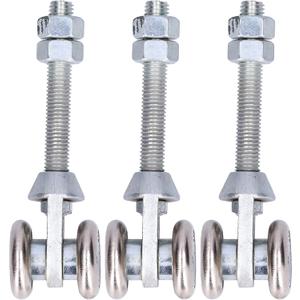 Track Roller Wheels, Sliding Door Rollers, Trolley Roller, Steel Double Wheel Rail, 3 Pcs Door Suspension Wheel Glass Sliding Door Pulley Roller Accessory Diameter 35mm