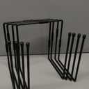 MyGift Black Metal Pizza Table Stands, Tabletop Pizza Pan Riser Food Platter Tray and Display Rack, Set of 4