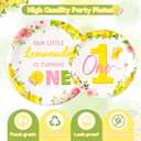 2 x 96Pcs Lemon 1st Party Plates Supplies Pink Yellow Our Little Lemonade Is Turning One First Birthday Tableware Decorations Disposable Paper Plates Napkins Forks for Kids Baby Shower, Serves 24