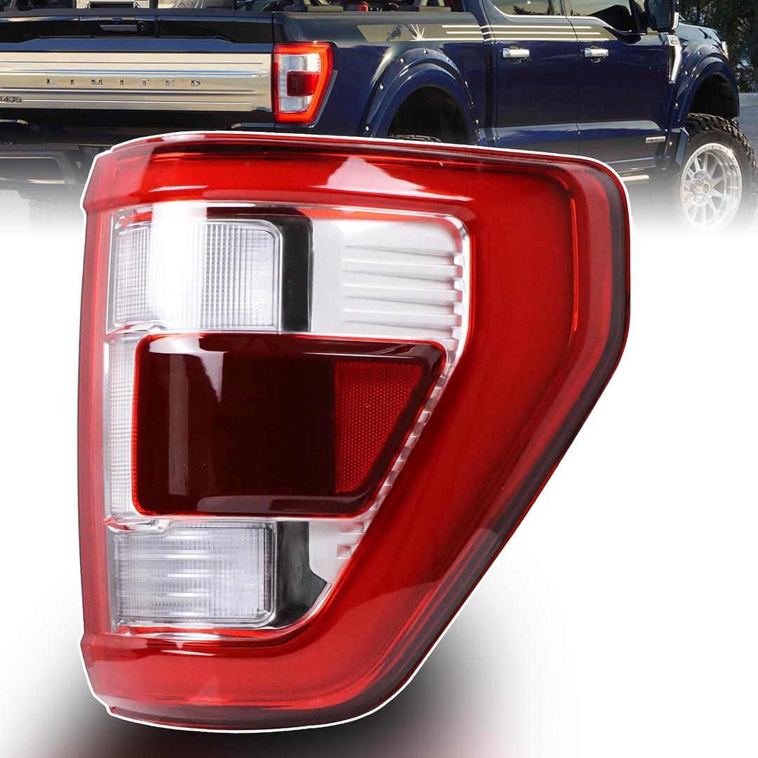 LED Tail Light with Blind Spot Compatible With 2021 2022 2023 Ford F150 Right Passenger Side Taillight Rear Brake Lamp Signal Assembly # ML3Z-13404-D (BLIS Module NOT Included)