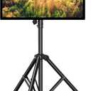 PERLESMITH TV Tripod Stand with 20 Tilt and 360 Swivel,Portable TV Stand for 23-70 Inch LED LCD OLED Flat Screen TVs,Height Adjustable Outdoor TV Stand with VESA 400x400mm, Holds up to 88lbs PSTM1
