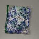 Herseas Women's Bikini Sets Floral Print Whip Stitch 2 Piece Swimsuits High Waisted Scoop Bathing Suits (Large, Blue)