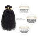 Jerry Curly Bundles Human Hair 20 22 24 Inch Human Hair Bundle Brazilian Virgin Hair 3 Bundles for Black Women Weave Extensions Natural Black