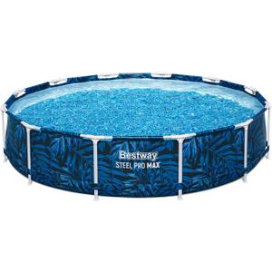 Bestway: Steel Pro MAX - Round Swimming Pool Set - 12' x 30" Tropical - Above Ground, Tritech Construction, Filter Pump, Steel Frame, Click-Assembly