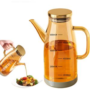 2025 Oil Dispenser Bottle with Drip Free Spout Food Grade Oil Vinegar Cooking Sprayer Kitchen Glass Container Bottles (600 ML) (20.3 Ounces)
