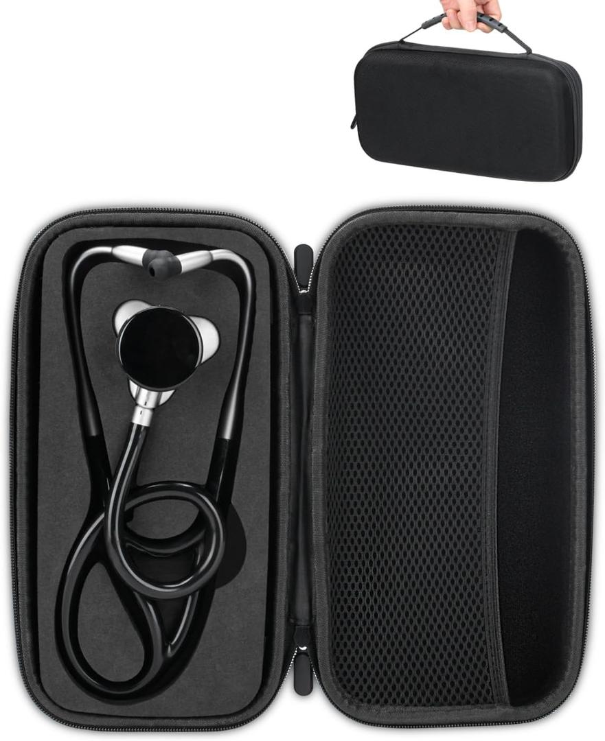 Hard Stethoscope Case for Eko CORE 500 Digital Stethoscope, Lightweight & Portable Protective Case, Extra Pocket for Doctor & Nurse Accessories (Black)