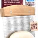 Superbaking Dough Scraper - 6" Wooden Bench Scraper - Dough Cutter with Ruler - Pastry & Cake Scraper - Kitchen Tools Sourdough Baking Supplies - Bread Making Tools & Accessories for Home Bakers