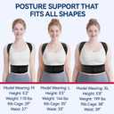 Posture Corrector for Women and Men, Back Brace Support for Upper and Lower Back Pain Relief, Adjustable for Back straightener, Spine Alignment, Scoliosis, Hunchback, Spine Corrector (M ( Waistline 25"-32" ), Black)