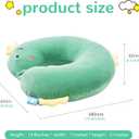 H HOMEWINS Travel Pillow for Kids,Cute Animal Toddler Neck Pillow for Boys Girls,Soft Neck Head Chin Support Pillow,Travel Accessories for Airplane, Car, Train,Recline (Green Dinosaur)