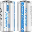 18350 Rechargeable Batteries 900mAh 3.7V ICR 18350 Rechargeable Li-ion Battery for Flashlight, Solar Garden Light (2 Count (Pack of 1))