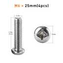 QualyQualy 4 Pcs M6 x 25mm Flat Head Stainless Steel Mount Screws - 304 Marine Grade, Rust Resistant, Fits for QualyQualy Anchor Lock System/Bait Cutting Board/Rod Holder Board