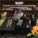 Butnix Lemon Squeezer, Stainless Steel 304 Hand Juicer, 3-in-1 Citrus Squeezer for Lemon Lime Orange, Manual Citrus Juicer with Cocktail Mixing Spoon, Non-Slip Grip, Life Time Warranty