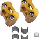 Universal Motorcycle 1-1/8"(28mm) 7/8" (22mm) CNC Aluminum Handlebar Handle Risers Adjustable Fat Bar Mount Clamps For EXC KLX KXF YZF CRF XR SX SXF YZ Motorbike Dirt Pit Bike (gold)