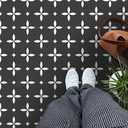 MORCART Peel and Stick Floor Tile Star Waterproof Vinyl Flooring DIY Flooring for Bathroom, Kitchen, Fireplace, Pet House, Stairs, Bedrooms, Wall, Store(20PCS,7.87" x 7.87", Black)