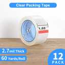 JARLINK Clear Packing Tape (12 Rolls), Heavy Duty Packaging Tape for Shipping Packaging Moving Sealing, 2.7mil Thick, 1.88 inches Wide, 60 Yards Per Roll, 720 Total Yards