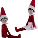 Worlds Smallest World's Smallest Elf on The Shelf Bundle Set of 2 Boy and Girl Light Tone - 4 Inches Tall!