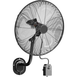 Uthfy 20 Inch High Velocity Wall Mount Fan, 7200CFM Outdoor Industrial Fan with Wired Reomte, 6 FT Cord, 3 Speeds, Heavy Duty Oscillating Fan for Indoor, Garage, Patio, Workshop Use