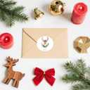 4 x Christmas Stickers for Cards Crafts Envelope Seals 2 Inch 12 Designs Round Elegant Merry Christmas Holiday Patterns Label Card Stickers for Envelopes Xmas Gifts Presents Bag Navidad (joy180)