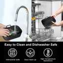 Silicone Air Fryer Liners 2 Pack, Reusable Liners Compatible for Ninja Foodi DZ201, DZ401, DZ550, COSORI, Chefman, Instant Air Fryer, and 6-in-1 8-10QT Air Fryer Baskets (Black)