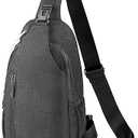 Crossbody Sling Bag for Women & Men, Waterproof Sling Backpack, Lightweight Shoulder Chest Bag for Hiking, Travel, Black