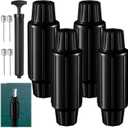 4 Pack Boat Dock Post Bumpers for Poles - Dock Fender Bumpers Inflatable Docking with Pump for Slide-Over Post Pole,Slip-On Leg Pipe,Vertical Protection for Buoy Pontoon Protector (Black)