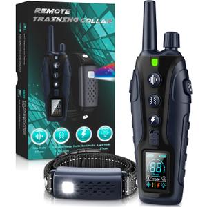 Shock Collar for Dogs - 4500FT Dog Training Collar with Remote, Waterproof e Collar with Flashlight, 4 Training Modes, Keypad Lock, Rechargeable Dog Shock Collar for Small Medium Large Dogs