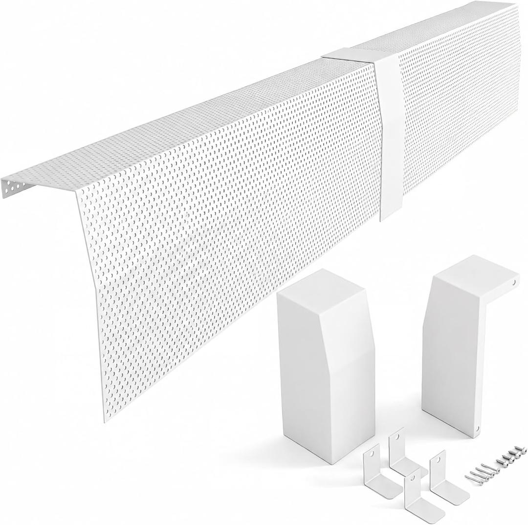 4FT Baseboard Heater Cover with End Caps Galvanized Steel White
