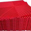 24 Pack 16"x16" Interlocking Garage Floor Tiles - Drainage Mats, Non-Slip, Heavy-Duty, Easy Install for Garage, Car Wash, Basement(Red)