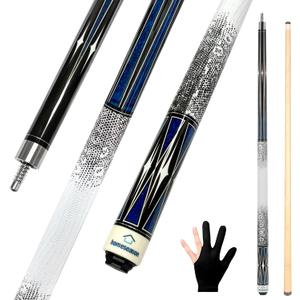 HomeSeason Pool Cue Stick 58" Billiard Cue Sticks 3D Printed Grip Professional Low Deflection Pool Sticks Maple Wood Pool Sticks 13mm Tip (21oz)