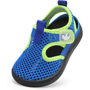 FEETCITY Toddler Sandals Boys Girls Wide Sandals Kids Water Sandal Shoes Lightweight Barefoot Summer Shoes for Indoor Outdoor (Blue, 25)