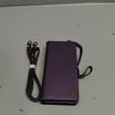 For Wallet Case Compatible with Samsumg Galaxy S24 Plus Multi-Function Detachable 2 in 1 Magnetic Phone Case Wallet,Flip Strap Zipper Card Holder Phone Case with Shoulder Straps (Purple)