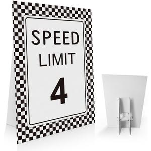 Speed Limit 4 Sign 8x11 Inch, Need Four Speed Birthday Decorations, Racing Party Signs, Race Car Boys Birthday Party Decorations -PDLP04