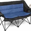 Double Camping Chairs for Adults Folding Loveseat, Heavy Duty Oversized 2 Person Camping Couch Outdoor Portable Folding Chair for Lawn, Patio