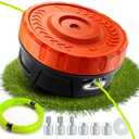 KAITAI Weed Eater Head for Staight Shaft String Trimmer,Easy Feed Trimmer Head Weed Wacker Head for Echo, Dewalt,Stihl,Ryobi,String Trimmer Head with 14ft 095" Trimmer Line,6 Adapts,Simple Tap & Go (Orange)