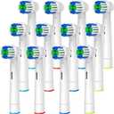 Replacement Toothbrush Heads Compatible with Oral B Braun, 12 Pcs Professional Electric Toothbrush Brush Heads Compatible with Oral B Replacement Heads Refill 7000/Pro 1000/9600/500/3000