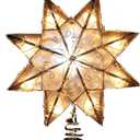 Kurt Adler Indoor 10 Light 8-Point Capiz Star Treetop with Arabesque Decoration