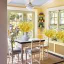 16Pcs Artificial Forsythia Branches: 23.6" Silk Yellow Flowers Faux Forsythia Branches Fake Spring Flowers Artificial for Decoration Wedding Office Home Party Dining Table Vase Indoor Outdoor