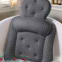 Bath Pillows for Tub, Skin Friendly Bathtub Cushion for Head and Neck with Soft 5D Mesh Fabric and 54 Non-Slip Suction Cups, Relaxing Tub and Shower Accessories Spa Gift (Dark Gray, Standard)